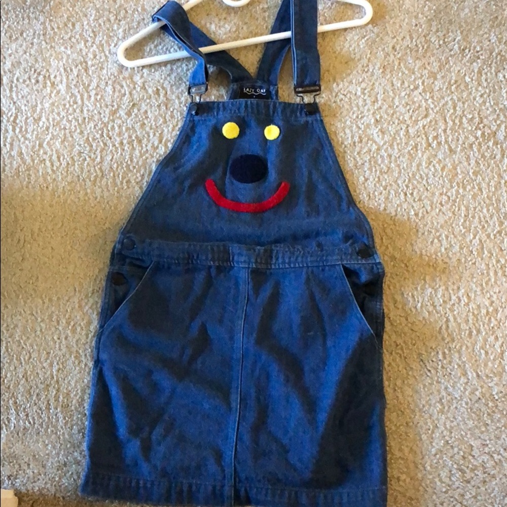 Lazy Oaf smiley face denim dress